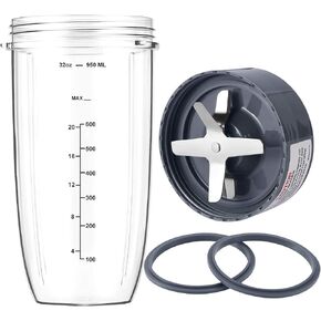 New Blender Cup and Blade Replacement Parts32oz Cup and Extractor Blade and 2 RubberGaskets 4-Piece Compatible with NutriBullet High-Speed Blender/Mixer System 600W/900w Series in Kuwait
