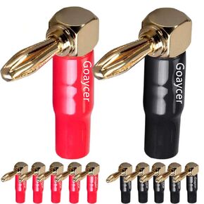 4mm Banana Plugs Right Angle 6 Pairs, 24k Gold Plated 90 Degree Speaker Connector (12Pcs) in Saudi Arabia