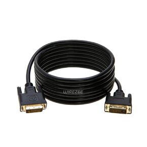 WireZee DVI-D Dual Link Cable 25FT Male to Male, 5Gbps, Black in Saudi Arabia