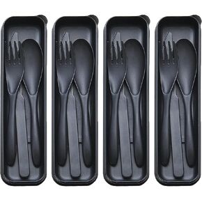Reusable Travel Utensils Set with Case Wheat Straw Fork Spoon Knife Cutlery in Saudi Arabia
