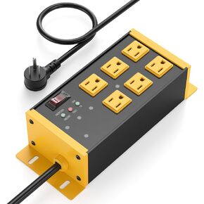 JUNNUJ EMI/RFI Filtering Surge Protector, 6 FT Flat Plug Cord, Yellow in Saudi Arabia