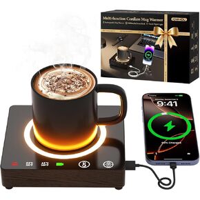Mug Warmer, Portable Charger, Wireless Coffee Cup Warmer for Desk, 3 Temp Settings, Smart Candle Heat Plate for Home, Office, Travel, Camping & Gifts in Kuwait