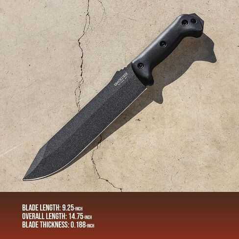 KA-BAR Becker BK9T Tactical Combat Bowie Knife – 9.25" 1095 Cro-Van Steel Blade, Black & Tan Grip, MOLLE-Compatible Nylon Sheath in Saudi Arabia