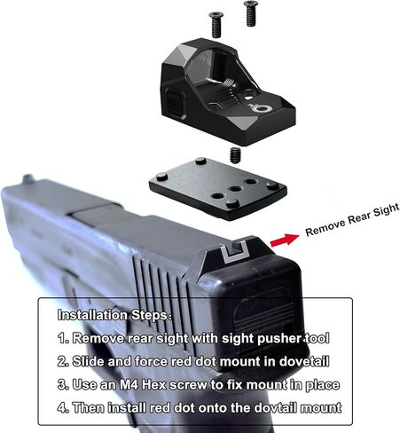 تتوافق RMSc البصمة ريد دوت محول تركيب لوحة 7075 T6 متوافق مع غير MOS Glock 17 19 20 21 22 23 34 35 40 41 45 47 in Kuwait