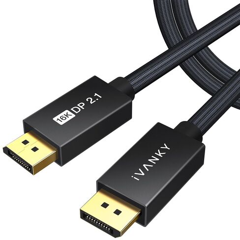 IVANKY 80Gbps DisplayPort Cable 2.1, UHBR20 Braided 16K DP Cable 6.6FT in Kuwait