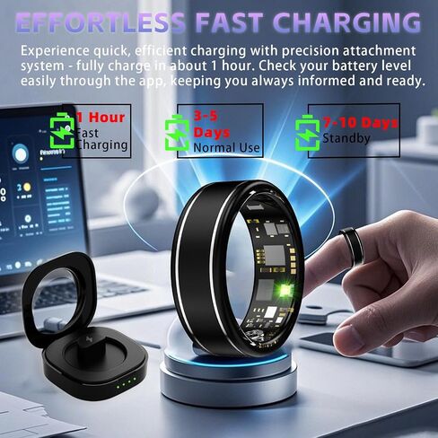 Activity Tracker Ring for Men – Fitness Tracker Ring with Black 8 in Kuwait
