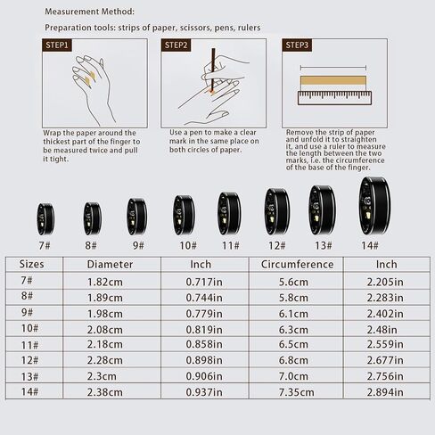 Activity Tracker Ring for Men – Fitness Tracker Ring with Black 8 in Kuwait