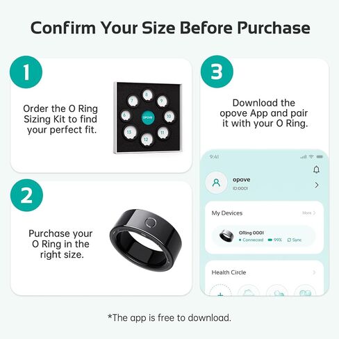 opove O Ring Smart Ring for Women Man, No Subscription, Comfortable Wearing in Saudi Arabia
