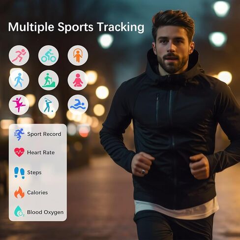 FKGZJF Smart Ring for Women Men, Fitness Ring with Heart Rate, Blood Oxygen, HRV, Stress, Sleep Tracker, Step Tracker, No Subscription Fee, lP68 Waterproof Smart Ring for iPhone & Android (Black, 8#) in Kuwait
