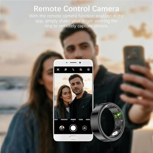 FKGZJF Smart Ring for Women Men, Fitness Ring with Heart Rate, Blood Oxygen, HRV, Stress, Sleep Tracker, Step Tracker, No Subscription Fee, lP68 Waterproof Smart Ring for iPhone & Android (Black, 8#) in Kuwait