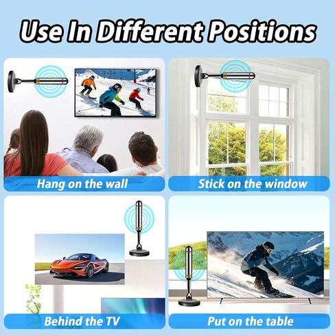 Antenna for Smart TV Indoor,Digital Antenna for Smart TV with 105-Miles,Supports 4k, 1080p for TVs Without Cable and Long Range Reception 9.74FT Long in Saudi Arabia