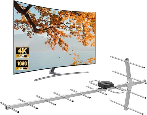 Digital HD TV Antenna,Antenna with Long Range Reception,Digital OTA TV Antenna with9.89FT,Supports 4K, 1080P and 118Miles All Smart/Old TVs in Saudi Arabia