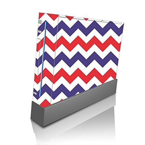Patriot Chevron Design Red White & Blue Vinyl Decal Sticker Skin by Debbie's Designs for Wii Console in Saudi Arabia