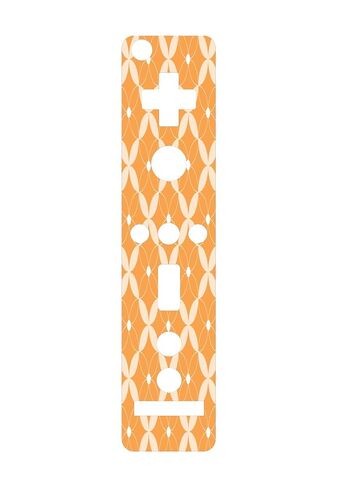 Argyle Geometric Flower Peachy Orange Fun Design Vinyl Decal Sticker Skin by Debbie's Designs for Wiimote Wii Controller in Saudi Arabia