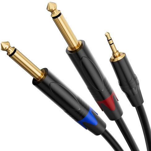 1/8 to 1/4 Stereo Cable 6.6FT, 3.5mm TRS to Dual 6.35mm TS Cable in Kuwait