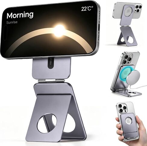 1ST IDEA for MagSafe Tripod Stand Ultra-Thin 0.23" | Aluminum Alloy Magnetic Tripod for iPhone, Flexible 20x Magnet Phone Stand Gift Accessories for Women Men for iPhone 17 16 15 14 13 12 Series in Saudi Arabia