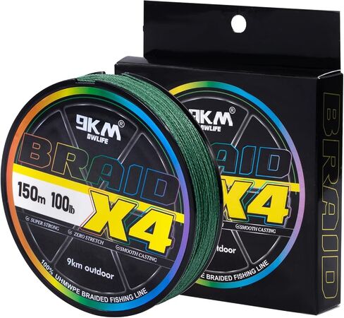 9KM DWLIFE Braided Fishing Line 8LB-120LB Dyneema Fishing Line, Zero Stretch & Anti-Bite Coating for Freshwater/Saltwater Fishing 4/8 Strands in Saudi Arabia