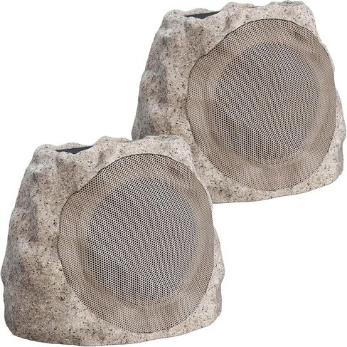 Outdoor Speakers With Lights Show Bluetooth Speakers Waterproof Patio TWS Connection Outdoor Bluetooth Speakers Wireless Solar Powered and Rechargeable Rock Speakers for Patio Pool 2Packs(Stone) in Saudi Arabia