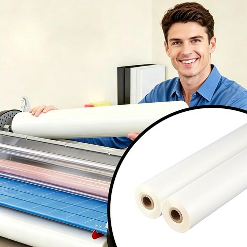 pmybupo Thermal Laminating Film Roll,2 Pack,1 Inch Core 1.5 Mil Thermal Roll Laminating Film,25" x 500'Laminate Rolls,Clear,Gloss Finish,School Lamination. in Saudi Arabia