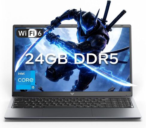 كمبيوتر محمول KAIGERR 2026، 24 جيجابايت DDR5 512 جيجابايت SSD، Intel Core i5 (حتى 4.5 جيجا هرتز) in Kuwait