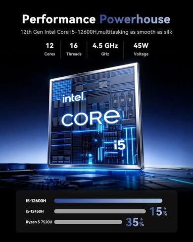 كمبيوتر محمول KAIGERR 2026، 24 جيجابايت DDR5 512 جيجابايت SSD، Intel Core i5 (حتى 4.5 جيجا هرتز) in Kuwait