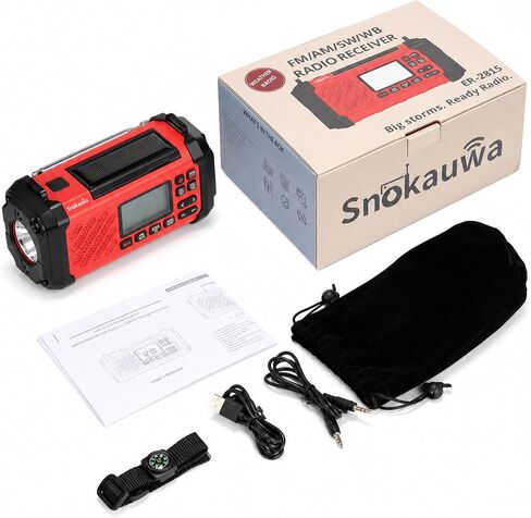 NOAA Emergency Weather Radio,10000mWh Weather Alert Radio, Hand Crank Radio with LED Flashlight,AM/FM,USB/Solar/Hand Crank Charging,SOS Alarm for Indoor/Outdoor Emergency in Saudi Arabia