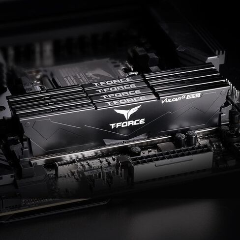 TEAMGROUP T-Force Vulcan Alpha DDR5 Ram 16GB (1x16GB) 6000MHz (PC5-48000) CL38 وحدة ذاكرة سطح المكتب ذاكرة الوصول العشوائي (أسود) ذاكرة AMD المحسنة - FLABD516G6000HC38A01 in Kuwait