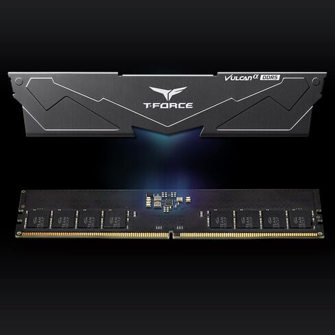 TEAMGROUP T-Force Vulcan Alpha DDR5 Ram 16GB (1x16GB) 6000MHz (PC5-48000) CL38 وحدة ذاكرة سطح المكتب ذاكرة الوصول العشوائي (أسود) ذاكرة AMD المحسنة - FLABD516G6000HC38A01 in Kuwait
