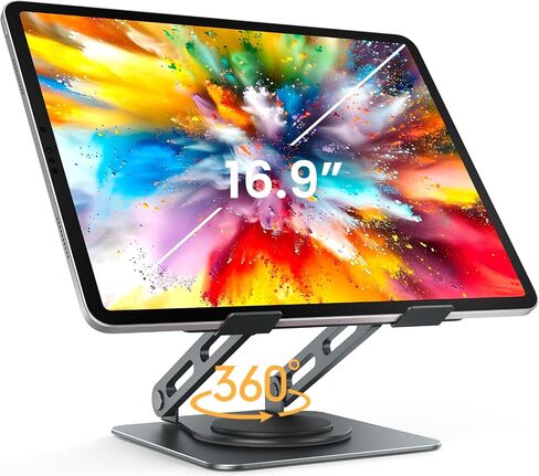 حامل كمبيوتر لوحي قابل للتعديل من LOXP، حامل iPad يدور 360 درجة مع قاعدة شديدة التحمل in Kuwait