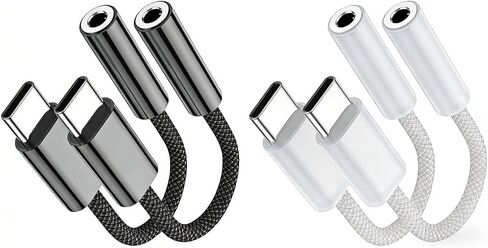 Fidioto 4 Pack USB-C to 3.5 mm Jack Adapter, Aux to USB C Adapter for Headphones Cable Compatible with iPhone 17/16 Pro Max/16 Pro/16/Samsung Galaxy S24/S23/S22/S21 Ultra/iPad Pro/Pixel 8 … in Saudi Arabia