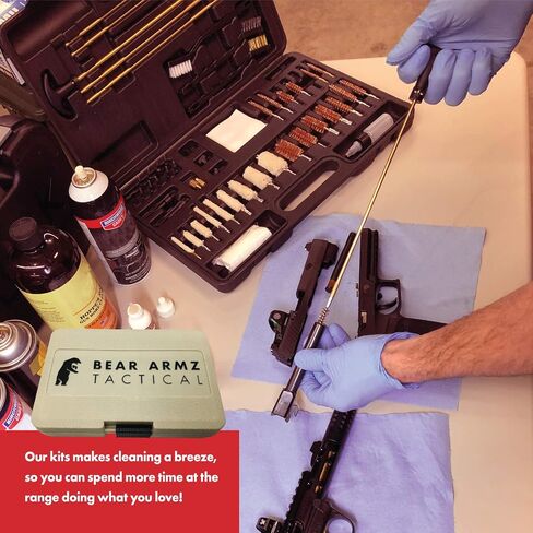 Universal Handgun Cleaning Kit | American Company | Gun Cleaning Kit for Calibers .22.357/9mm.38.40.45 | Compatible with Handguns, Revolvers, and Pistols | Hard Portable Case in Saudi Arabia
