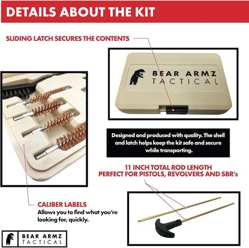 Universal Handgun Cleaning Kit | American Company | Gun Cleaning Kit for Calibers .22.357/9mm.38.40.45 | Compatible with Handguns, Revolvers, and Pistols | Hard Portable Case in Saudi Arabia