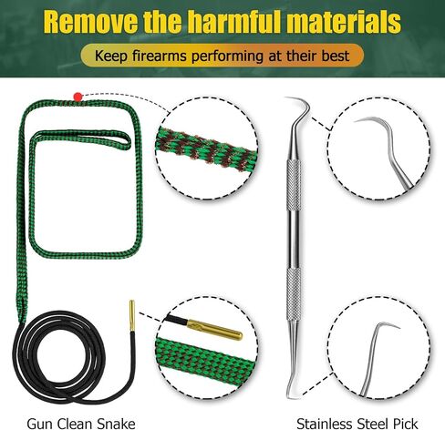 focopot Gun Cleaning Kit Universal with 5.56/.223 Cleaning Snake,Brass Jags in Kuwait