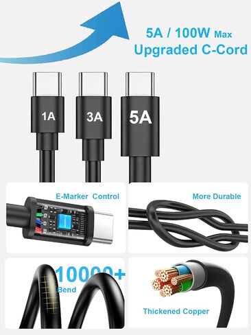 45W USB-C Charger, Super Fast Charger Type C, with C Cable for Samsung Galaxy S25/S25 Ultra/S25+/S24 Ultra/S24/S24+/S23 Ultra/S22 Ultra (2 Pack, 5FT) in Saudi Arabia