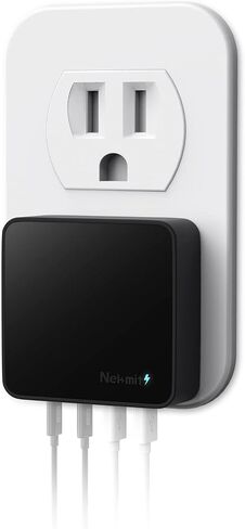 Nekmit USB C Charger, Thin Flat 52W 4-Port Fast Wall Charger with Two 20W Power Delivery and 2 Port for iPhone 14/14 Pro/14 Pro Max, Galaxy, Pixel, iPad Pro, AirPods More, Upgraded in Saudi Arabia