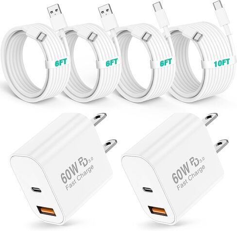 60W USB C Fast Charger for iPhone 17/16/15 Pro Max Charger 2-Pack in Saudi Arabia