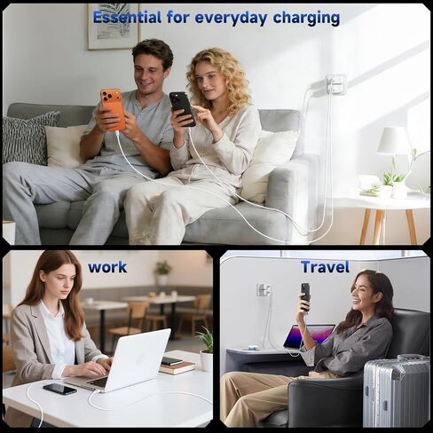 30W USB C Charger Block 2-Pack with 6FT 60W USB C to USB C Cable for iPhone in Saudi Arabia