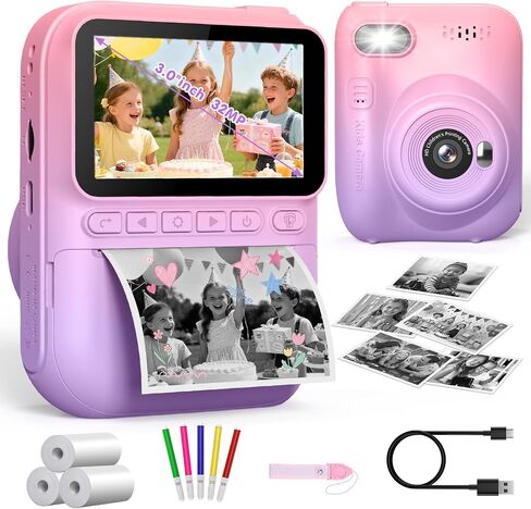 Gofunly HD Instant Print Camera: Printed Photos Clear No blurriness in Kuwait
