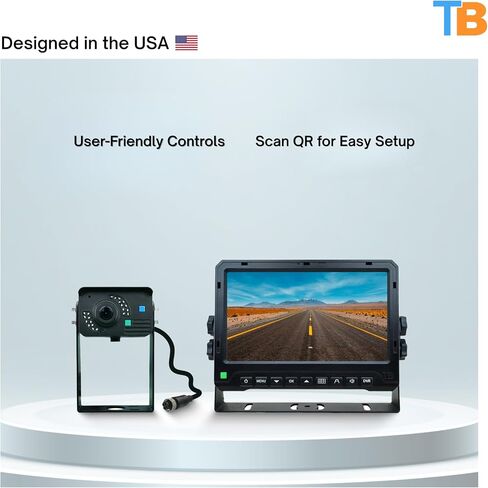 TadiBrothers Heavy Duty 1080P Wired Camera with Monitor, AHD High-Resolution Monitor, Wide-Angle Camera for Tractors, Vans, RVs, Real-Time Lane Change & Reversing – American-Based, 1-Year Warranty in Saudi Arabia