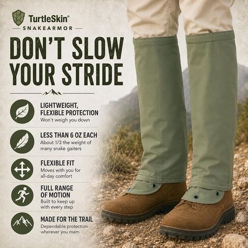 TurtleSkin SnakeArmor Gaiters, Sage/Sage, Regular (SAG0-1A00-6R00) in Kuwait