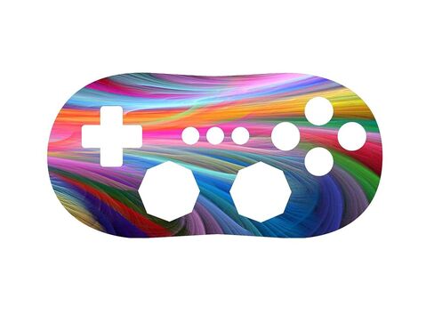 Fractal Rainbow Ocean Vinyl Decal Sticker Skin by Debbie's Designs for Wii Classic Controller in Saudi Arabia
