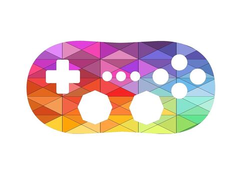 Fun Colorful Triangles Vinyl Decal Sticker Skin by Debbie's Designs for Wii Classic Controller in Saudi Arabia