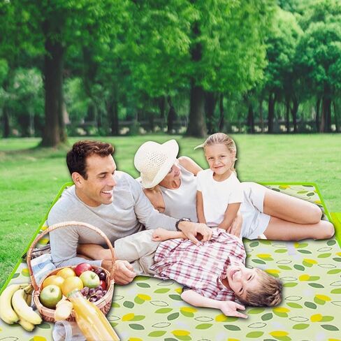 auxlihi 80" x 120" Sandproof Waterproof Picnic Blanket, Beach Mat for Outdoor Camping Hiking Park, Portable with Tote Bag, Non-Stick Sand & Grass, Foldable for Indoor Outdoor Use (Green) in Saudi Arabia