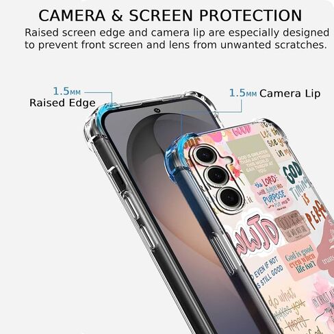 Case for Samsung Galaxy S26+ with Christian Design,Jesus Bible Verse Collage,Clear Slim Soft TPU Bumper Phone Cover,6.7"(Christian,Sx26p) in Saudi Arabia