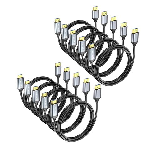DisplayPort to HDMI Cable 6ft 5-Pack, Uni-Directional DP (Source) to HDMI (Display) Cord for Desktop Monitor Projector Laptop PC AMD NVIDIA, 4K@60Hz, Aluminum Shell, Compatible Lenovo HP Dell in Saudi Arabia