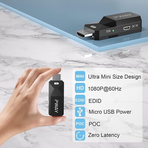 PWAY HDMI Extender 165ft Audio Video 1080P Over Cat5 Cat6 Ethernet Cable Transmit Lossless Signal HDMI Long Distance Extension Adapter in Saudi Arabia