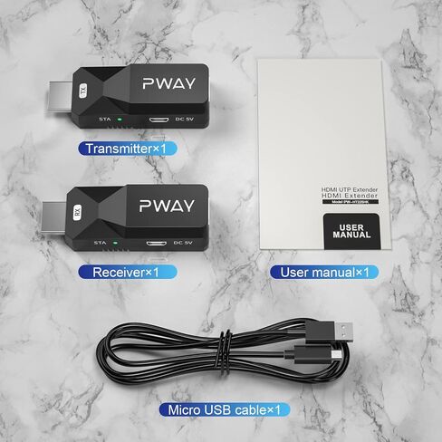 PWAY HDMI Extender 165ft Audio Video 1080P Over Cat5 Cat6 Ethernet Cable Transmit Lossless Signal HDMI Long Distance Extension Adapter in Saudi Arabia