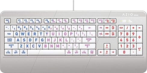 Azio Large Print Keyboard - USB Computer Keyboard with 3 Interchangeable Backlight Colors (KB505U-LN) in Kuwait