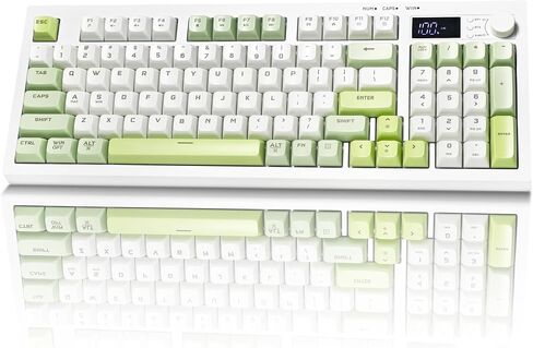 Wireless Keyboard, Quiet Keyboard for Work, Tri-Mode BT5.0/2.4GHz/USB-C, Creamy Keys with RGB Backlight, 94-Key, Anti-ghosting Keys, Compatible with PC, Mac, Gaming Consoles in Kuwait