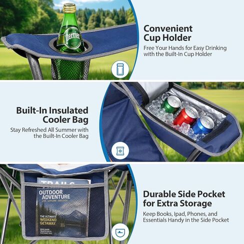 ZENPETIO Camping Chair 500LBS Oversized Portable Folding Lawn Chairs in Kuwait